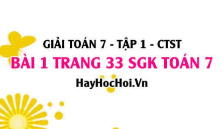 Giải bài 1 trang 33 Toán 7 Tập 1 SGK Chân trời sáng tạo